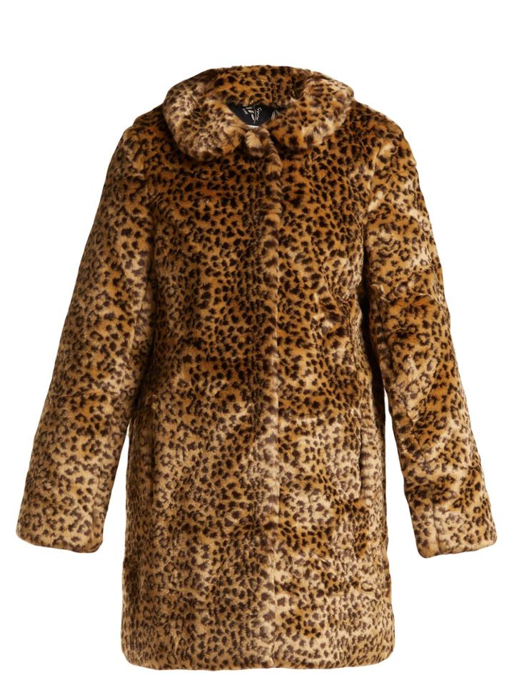 Hvn Courtney Leopard-print Faux Fur Coat