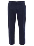 Matchesfashion.com Ymc - Hand Me Down Slim-leg Cotton-blend Trousers - Mens - Navy