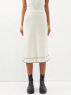 Lisa Yang - Adele Blanket-stitched Cashmere Midi Skirt - Womens - Cream