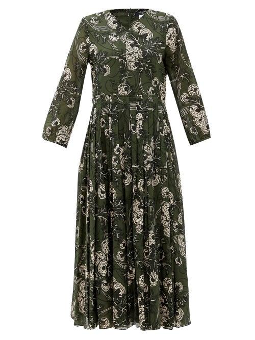 Matchesfashion.com S Max Mara - Amalfi Dress - Womens - Khaki Multi