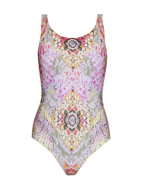 Athena Procopiou Aria Bejewelled-print Reversible Swimsuit