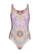 Athena Procopiou Aria Bejewelled-print Reversible Swimsuit