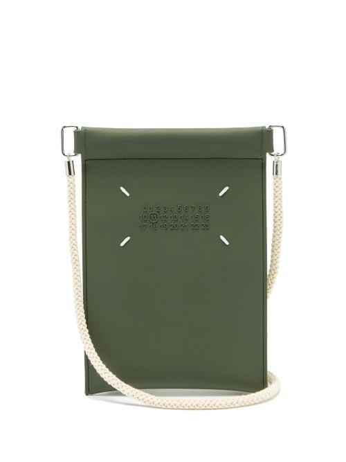 Maison Margiela - Four Stitches Faux-leather Cross-body Pouch - Mens - Green