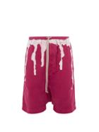 Matchesfashion.com Rick Owens Drkshdw - Abstract Print Cotton Blend Denim Shorts - Mens - Purple
