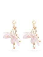 Matchesfashion.com Marni - Flower-drop Crystal-embellished Earrings - Womens - Light Pink