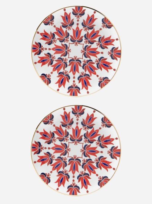 La Doublej - X Von Bartha Tina Set Of Two Dessert Plates - Womens - Red Multi