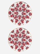 La Doublej - X Von Bartha Tina Set Of Two Dessert Plates - Womens - Red Multi