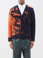 Loewe - Gradient Fleece Cardigan - Mens - Navy Orange