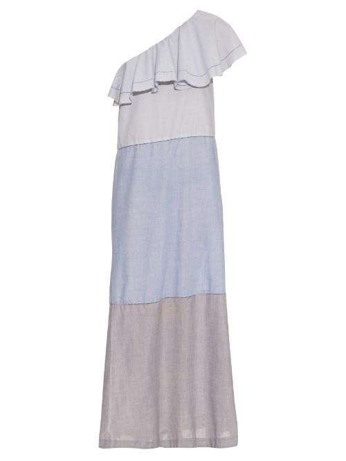 Lisa Marie Fernandez Arden One-shoulder Flounce Dress