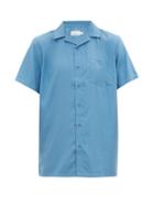 Matchesfashion.com Onia - Vacation Cuban Collar Poplin Shirt - Mens - Denim