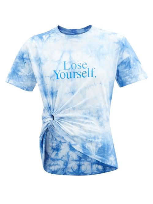 Matchesfashion.com Paco Rabanne - Lose Yourself Gathered Cotton-jersey T-shirt - Womens - Blue