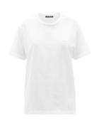 Ladies Rtw Acne Studios - Nash Face-appliqu Cotton-jersey T-shirt - Womens - White