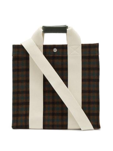 Rue De Verneuil - Course Plaid Tote Bag - Womens - Brown Multi
