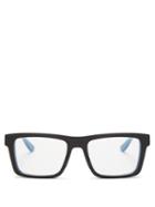 Matchesfashion.com Saint Laurent - Monogram Rectangle Frame Glasses - Womens - Black