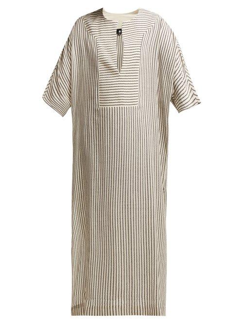 Matchesfashion.com Su - Tia Striped Kaftan - Womens - Grey Stripe