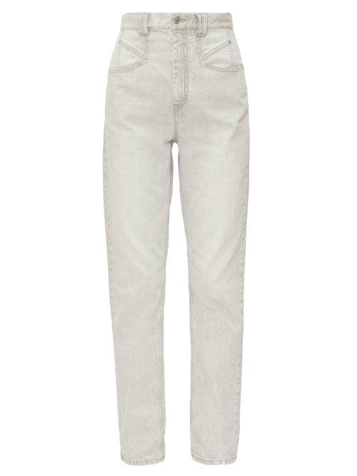 Matchesfashion.com Isabel Marant - Dominic High-rise Straight-leg Jeans - Womens - Light Grey