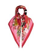 Matchesfashion.com Dolce & Gabbana - Butterfly Print Silk Twill Scarf - Womens - Red