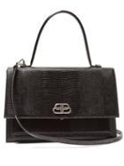 Matchesfashion.com Balenciaga - Sharp M Lizard Embossed Leather Bag - Womens - Black