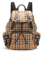 Burberry Medium Vintage-check Cotton And Leather Backpack