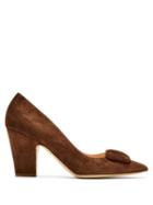 Matchesfashion.com Rupert Sanderson - Pierrot Point Toe Suede Pumps - Womens - Dark Tan
