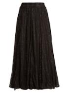 Dodo Bar Or Jamie Ruffle-trimmed Striped Chiffon Skirt