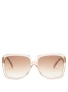 Matchesfashion.com Celine Eyewear - Oversized Square Acetate Sunglasses - Womens - Light Pink