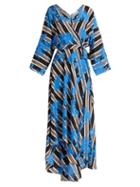 Matchesfashion.com Diane Von Furstenberg - Eloise Silk Jersey Midi Dress - Womens - Black Blue