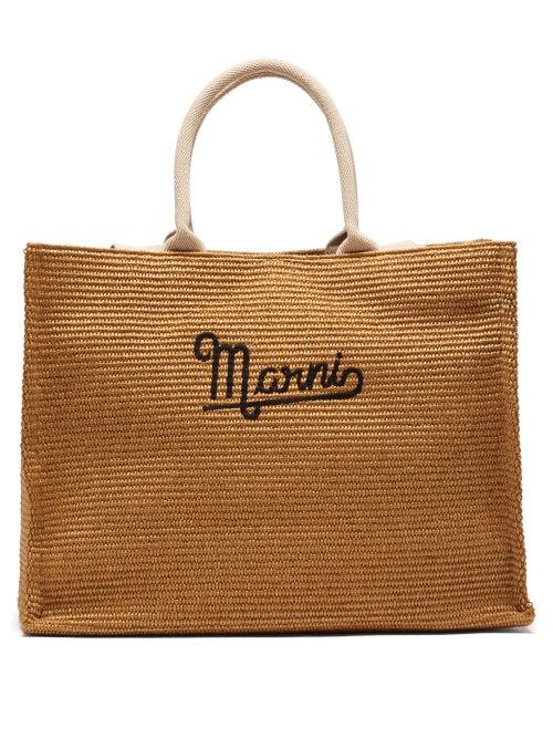 Marni - Logo Cotton-raffia Tote Bag - Mens - Beige