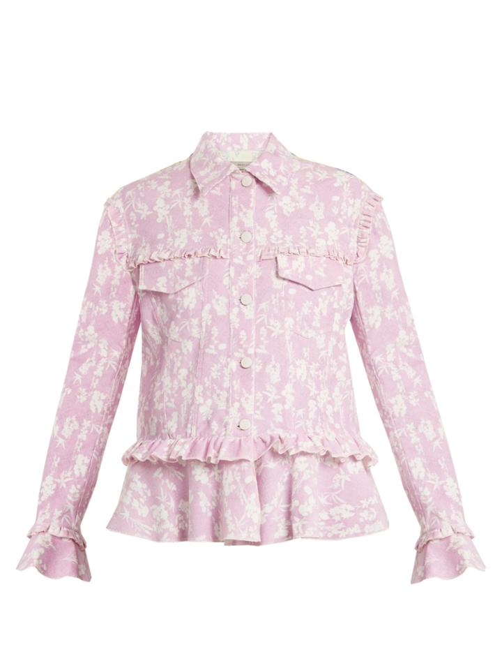 Preen Line Teagan Peplum-hem Floral-print Jacket