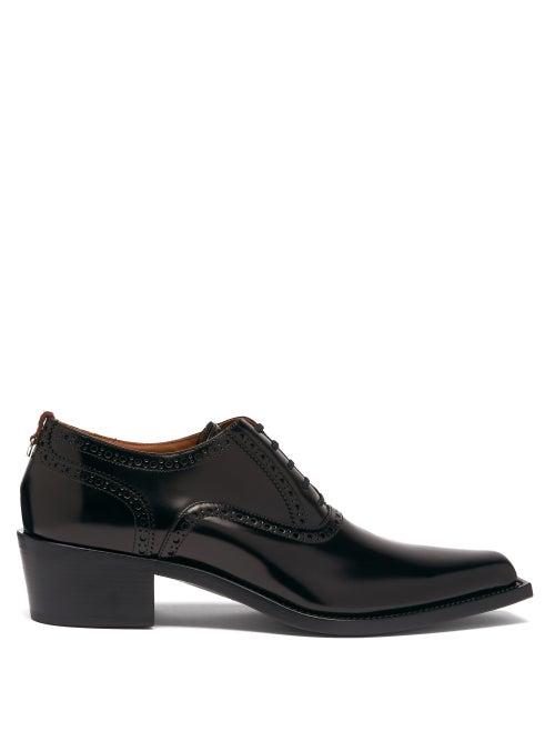 Matchesfashion.com Burberry - Buchanan Patent-leather Derby Shoes - Mens - Black
