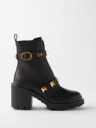 Valentino Garavani - Roman Stud 80 Leather Ankle Boots - Womens - Black