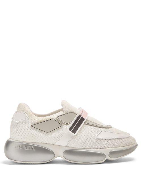 Matchesfashion.com Prada - Cloudbust Low Top Mesh Trainers - Womens - Pink White