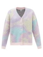 Loewe - Unicorn-jacquard Tie-dyed Mohair-blend Cardigan - Womens - Multi