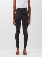 Toteme - Monogram-print Jersey Leggings - Womens - Black Multi