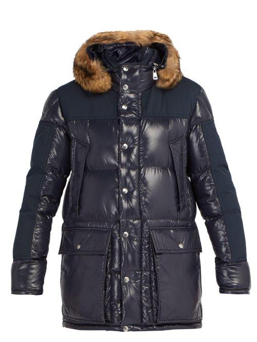 Matchesfashion.com Moncler - Frey Hooded Quilted Down Parka - Mens - Navy
