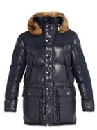 Matchesfashion.com Moncler - Frey Hooded Quilted Down Parka - Mens - Navy