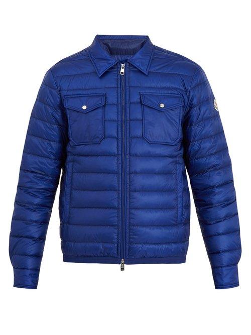 Matchesfashion.com Moncler - Terence Down Padded Biker Jacket - Mens - Blue