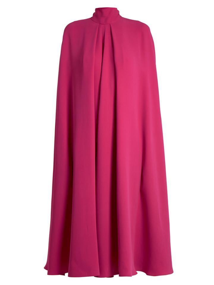 Valentino Tie-neck Silk-crepe Cape Dress