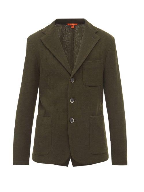 Barena Venezia - Torceo Single-breasted Wool-blend Jacket - Mens - Dark Green
