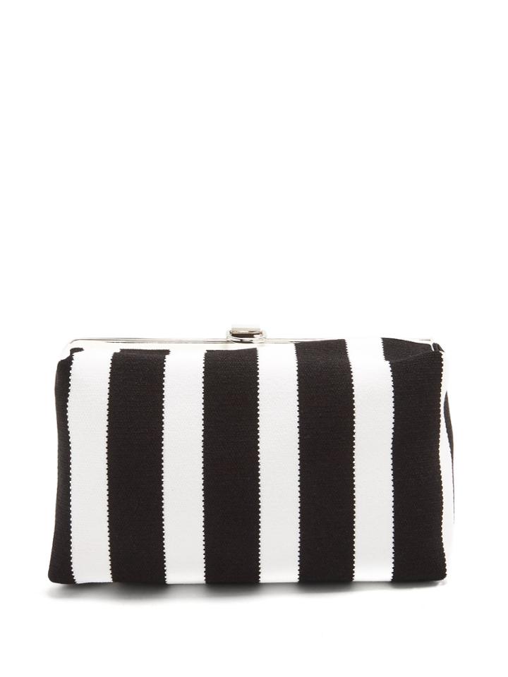 Proenza Schouler Asymmetric-frame Striped Clutch