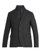 Herno Detachable-placket Single-breasted Wool Coat