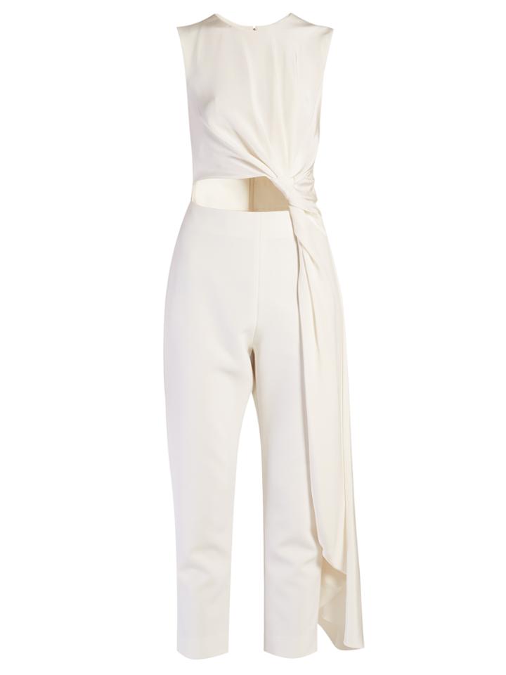 Roksanda Thurloe Cut-out Knot-front Crepe Jumpsuit