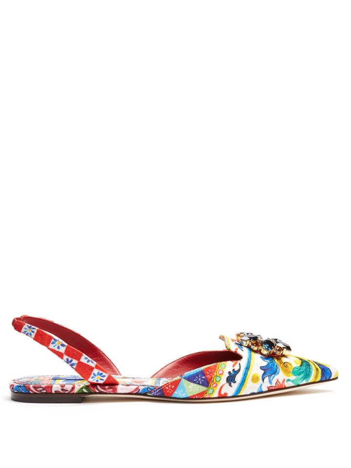Dolce & Gabbana Belluci Majolica-brocade Flats