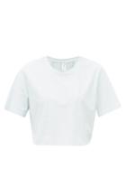 Matchesfashion.com The Upside - Perforated Cropped T-shirt - Womens - Light Blue