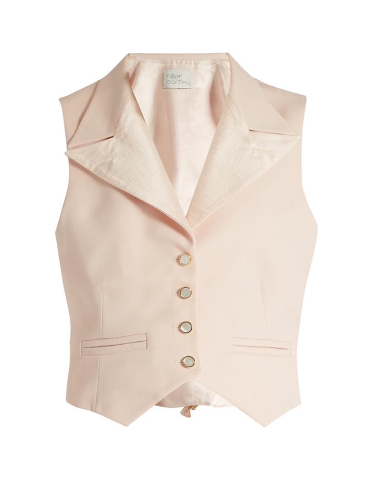 Hillier Bartley Peak-lapel Wool And Silk-blend Waistcoat