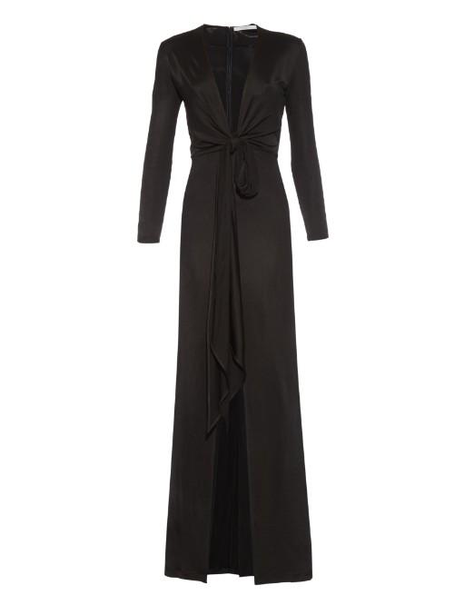 Givenchy Deep-neck Front-slit Gown