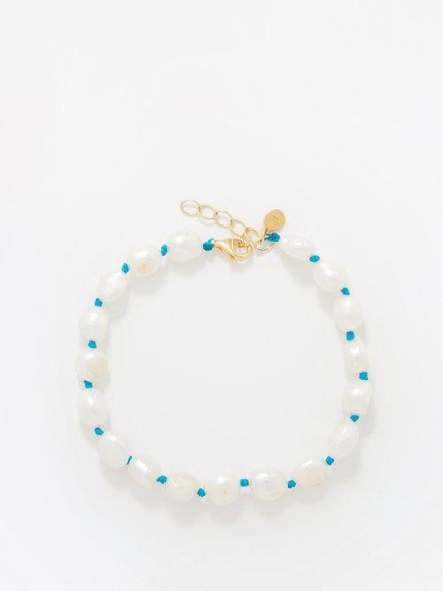 Hermina Athens - Vilma Ocean Freshwater Pearl Anklet - Womens - Pearl