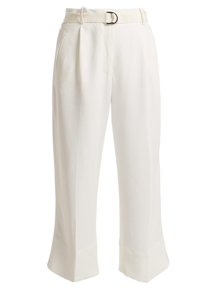 Moncler High-rise Crepe Cropped Trousers