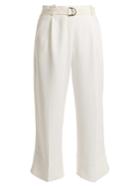 Moncler High-rise Crepe Cropped Trousers