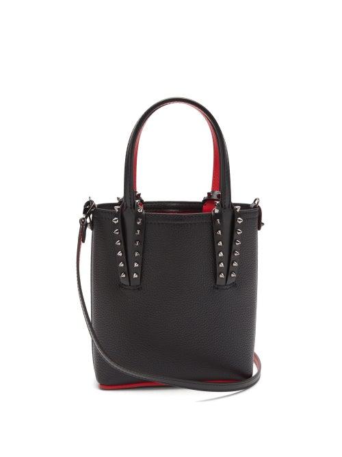 Matchesfashion.com Christian Louboutin - Cabata Mini Spike-embellished Grained-leather Bag - Womens - Black